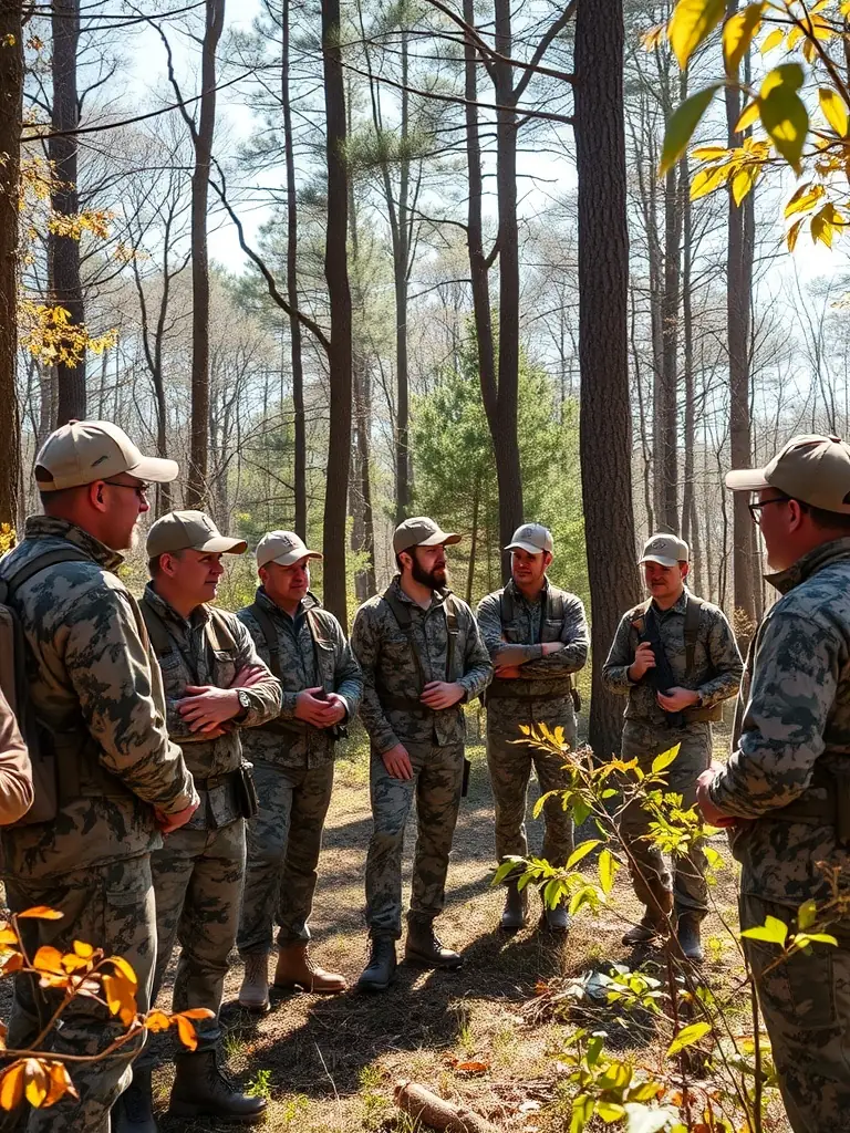 An image of hunters participating in a controlled hunt, emphasizing the importance of responsible hunting practices and wildlife management.